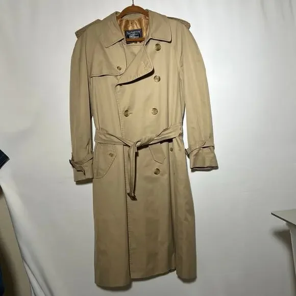 Burberry Burberrys' Trench Coat Kensington Nova Made in England sz 46R VTG Tan - Picture 16 of 16